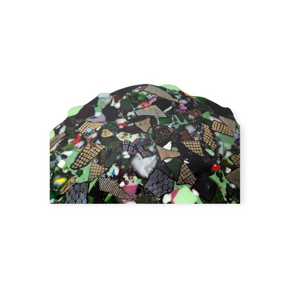 Stained Glass Mosaic Multicolored Disc Stepping Stone Table Decor 13.5" - Picture 2 of 13